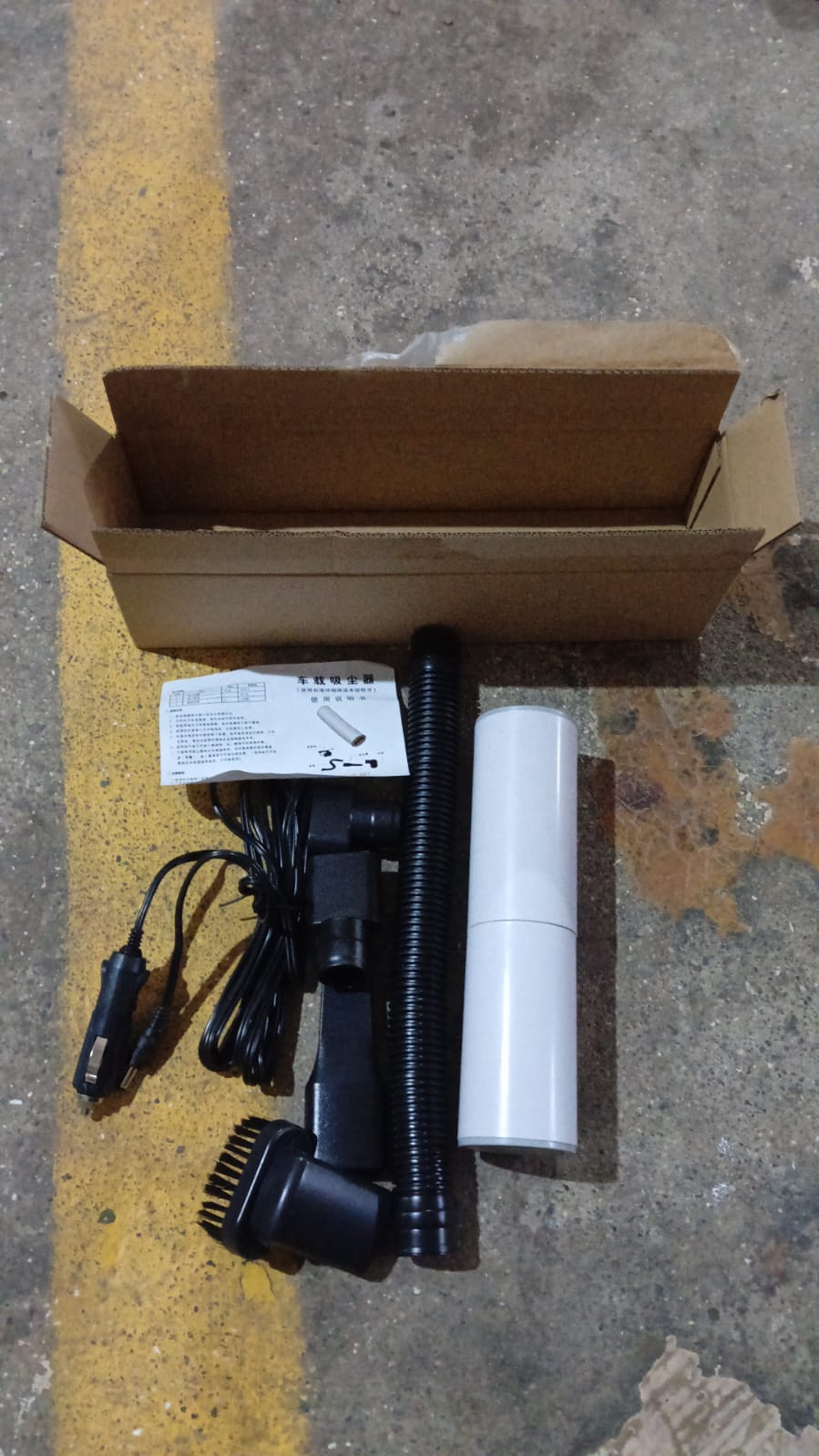 Wet and dry portable car vacuum cleaner with power cord for continuous use.