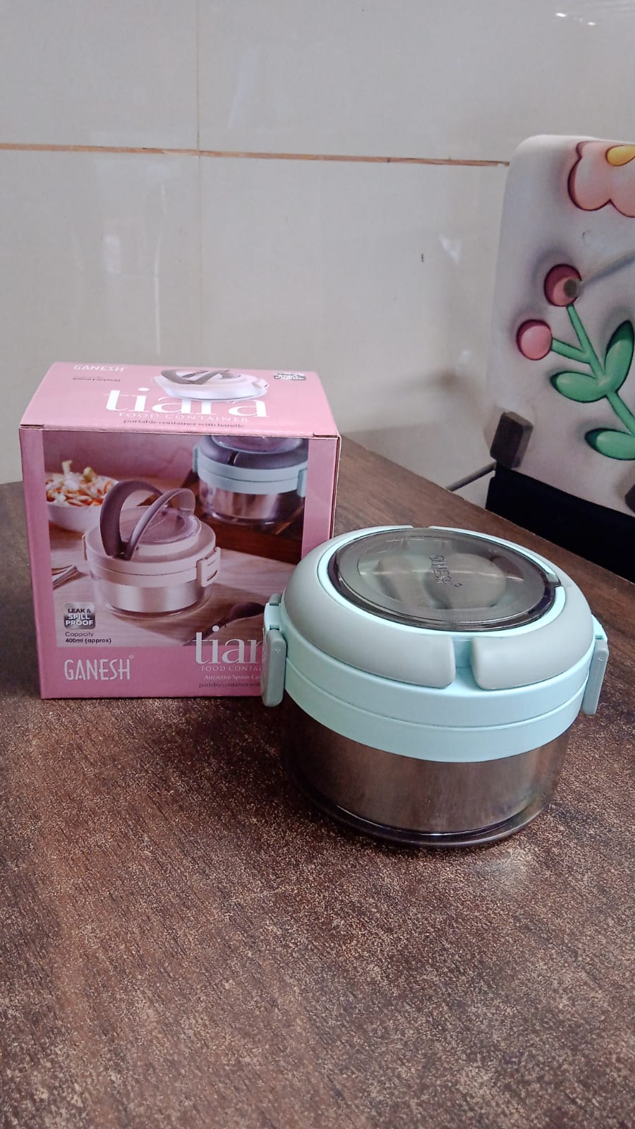 Ganesh Tiara insulated lunch box shown with compact design