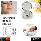 Close-up image of silicone magnetic anti-snore nose clip
