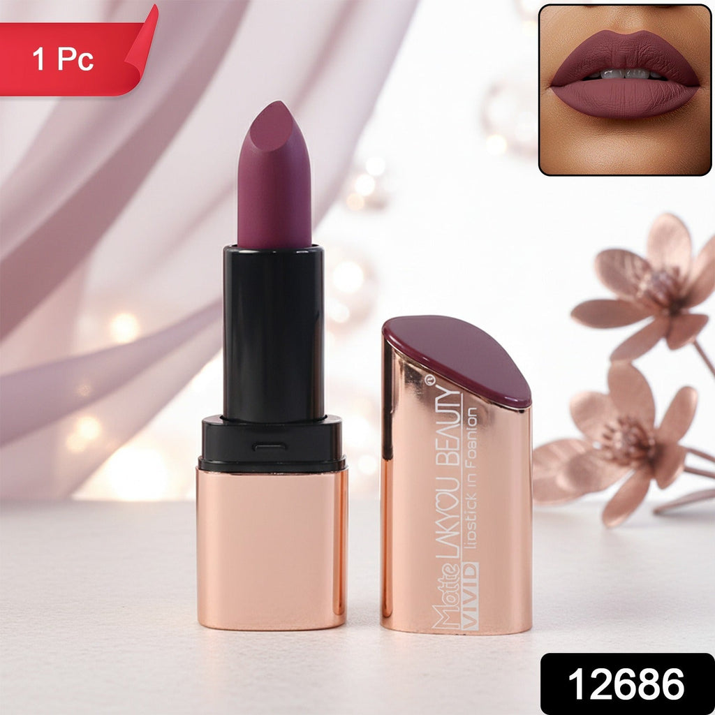 Close-up of Vivid Matte Lipstick creamy texture and vibrant matte finish
