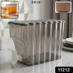 Side view of a 3.6L plastic beverage dispenser with easy-pour tap for cold drinks