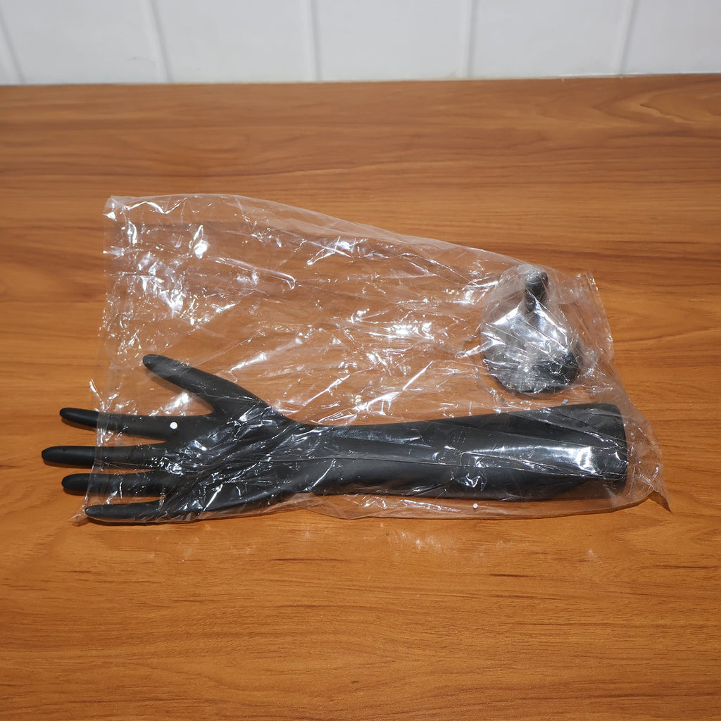 Premium black hand-shaped jewelry organizer stand with matte finish