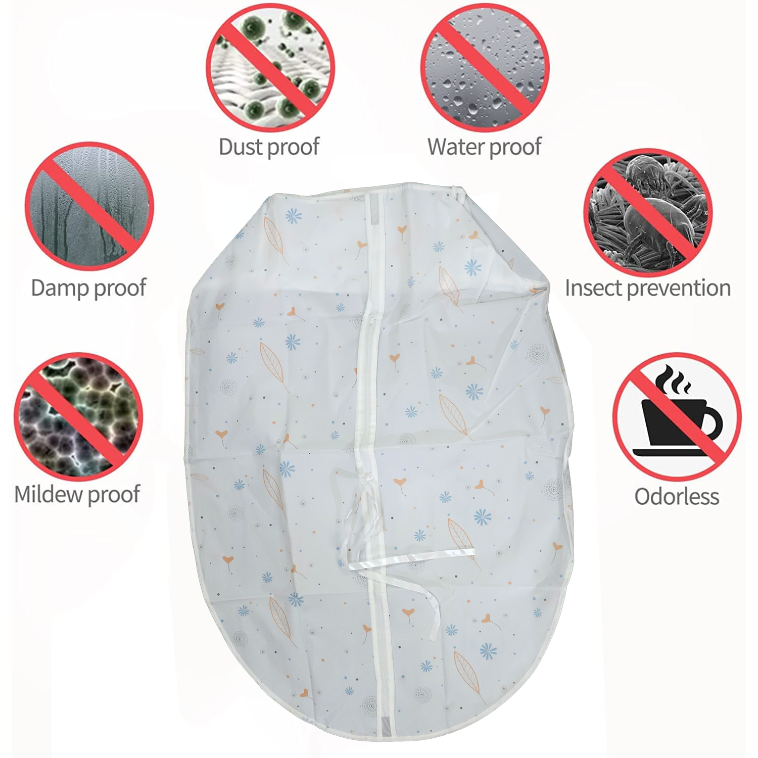 Lightweight and foldable non-woven garment storage cover for easy packing