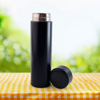 500ML black vacuum insulated water bottle with LED temperature display on lid