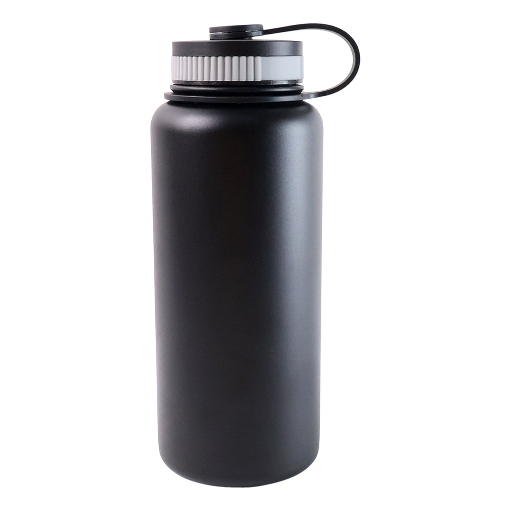 Vacuum flask style black stainless steel water bottle