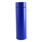 Blue vacuum insulated water bottle featuring LED temperature display
