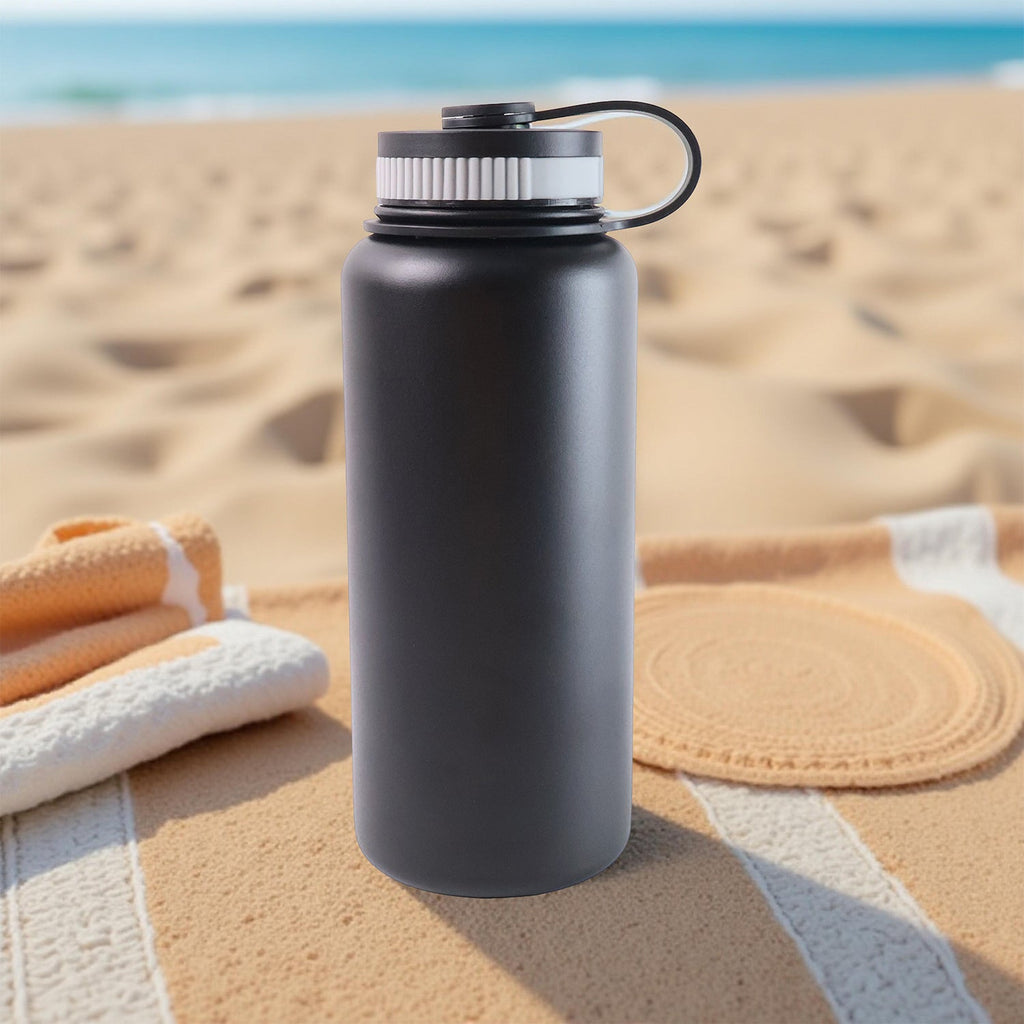 Durable stainless steel water bottle with double wall insulation