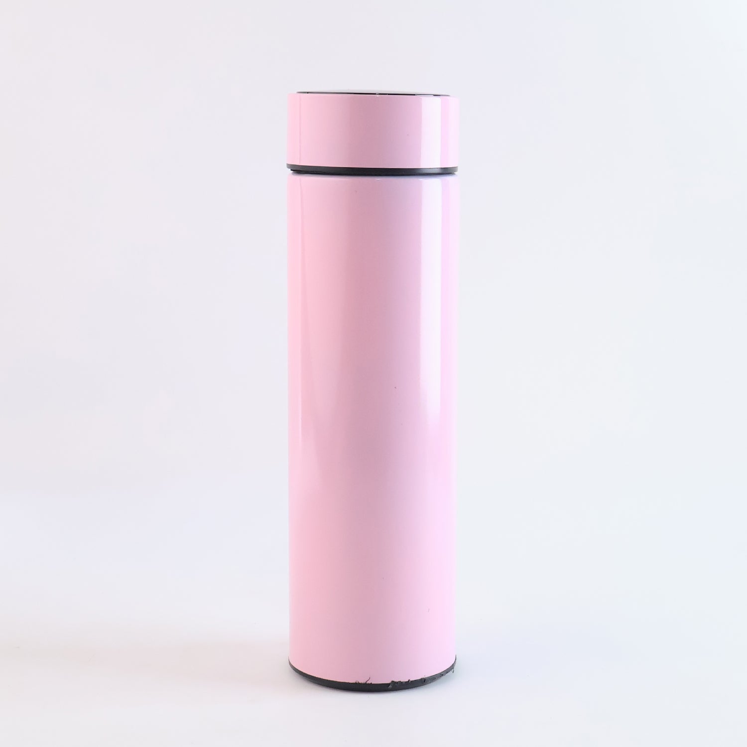 Insulated hot and cold water bottle in pink with LED display