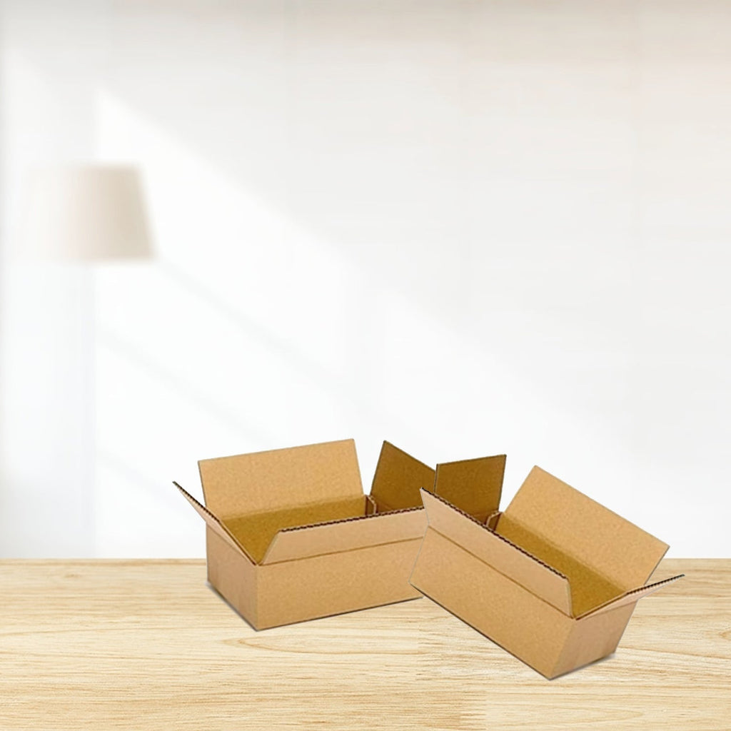 Close-up of a high-quality brown packing box, showcasing its durable corrugated material.