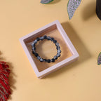 Elegant wrist bracelet featuring dual-tone crystal style beads