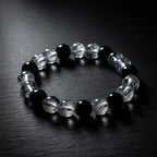 Fashion accessory dual-tone crystal beaded elastic bracelet