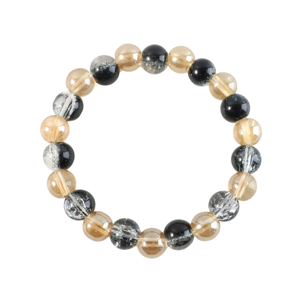 Stretchable Dual-Tone Crystal Beaded Bracelet displayed against neutral background