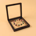 Fashionable multicolor bead bracelet with elastic stretch band on wrist
