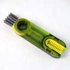Multipurpose cleaning brush with scraper side for tight grooves