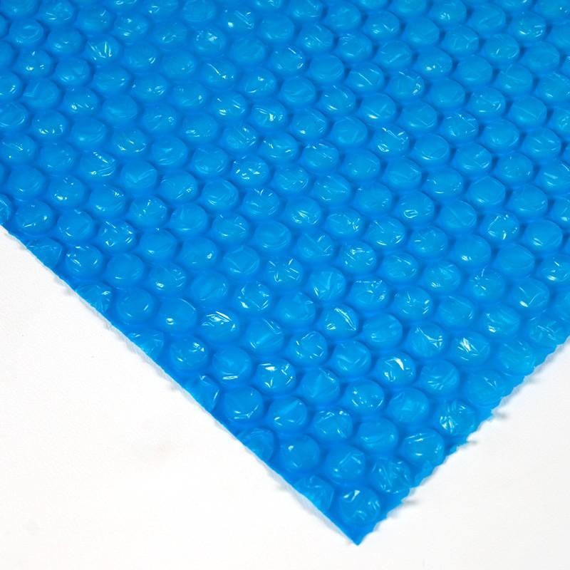 Blue air bubble packing roll, ideal for protecting fragile goods during transit or storage.