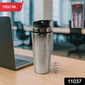 Stainless steel gym shaker bottle with durable body and flip lid