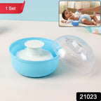 Baby powder puff storage box with soft applicator and transparent lid