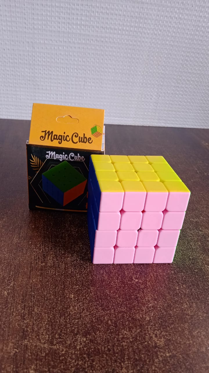 Multiple views of the 4x4 Magic Speed Cube puzzle toy