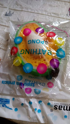 Front view of the Mango Dish Sponge, showcasing its compact and efficient design.