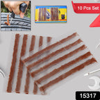 Using tire repair strips to fix a puncture on a bike tire