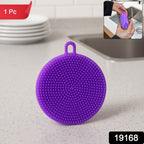 Non-stick purple silicone dish cleaning sponge for kitchen utensils