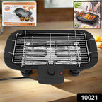 Family enjoying delicious food cooked on the Chef’s Embrace electric barbecue grill.