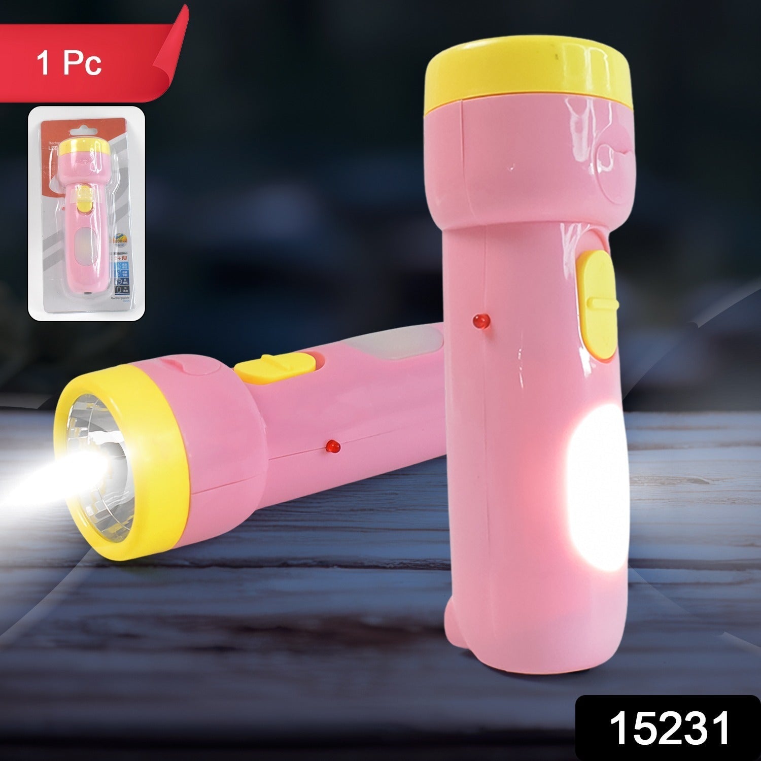 2-in-1 Rechargeable LED torchlight for home and outdoor tracking