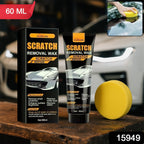 Car Scratch Removal Wax 60ml tube with sponge applicator on a car surface
