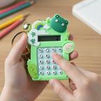 Frog cartoon themed calculator keychain as a fun and practical accessory