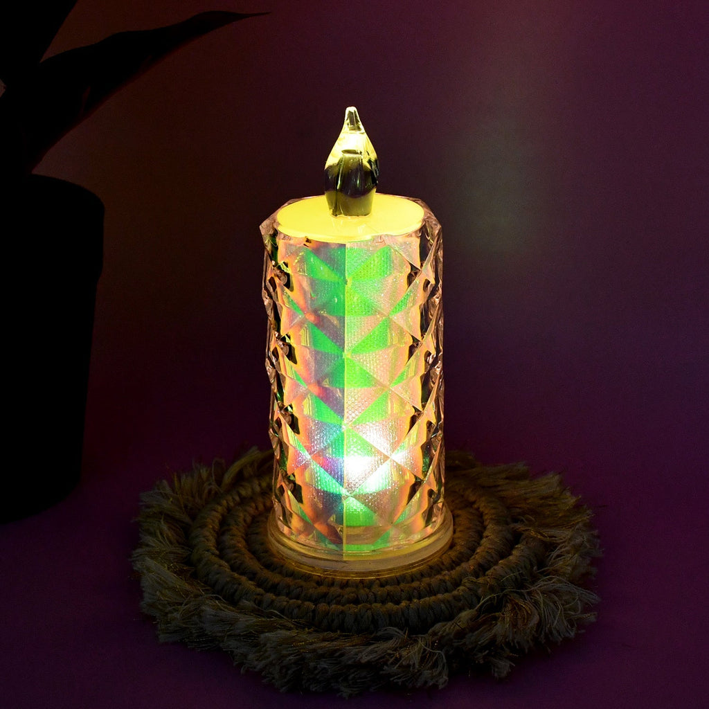 Battery-powered flameless LED candles arranged for festive ambiance