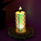 Battery-powered flameless LED candles arranged for festive ambiance