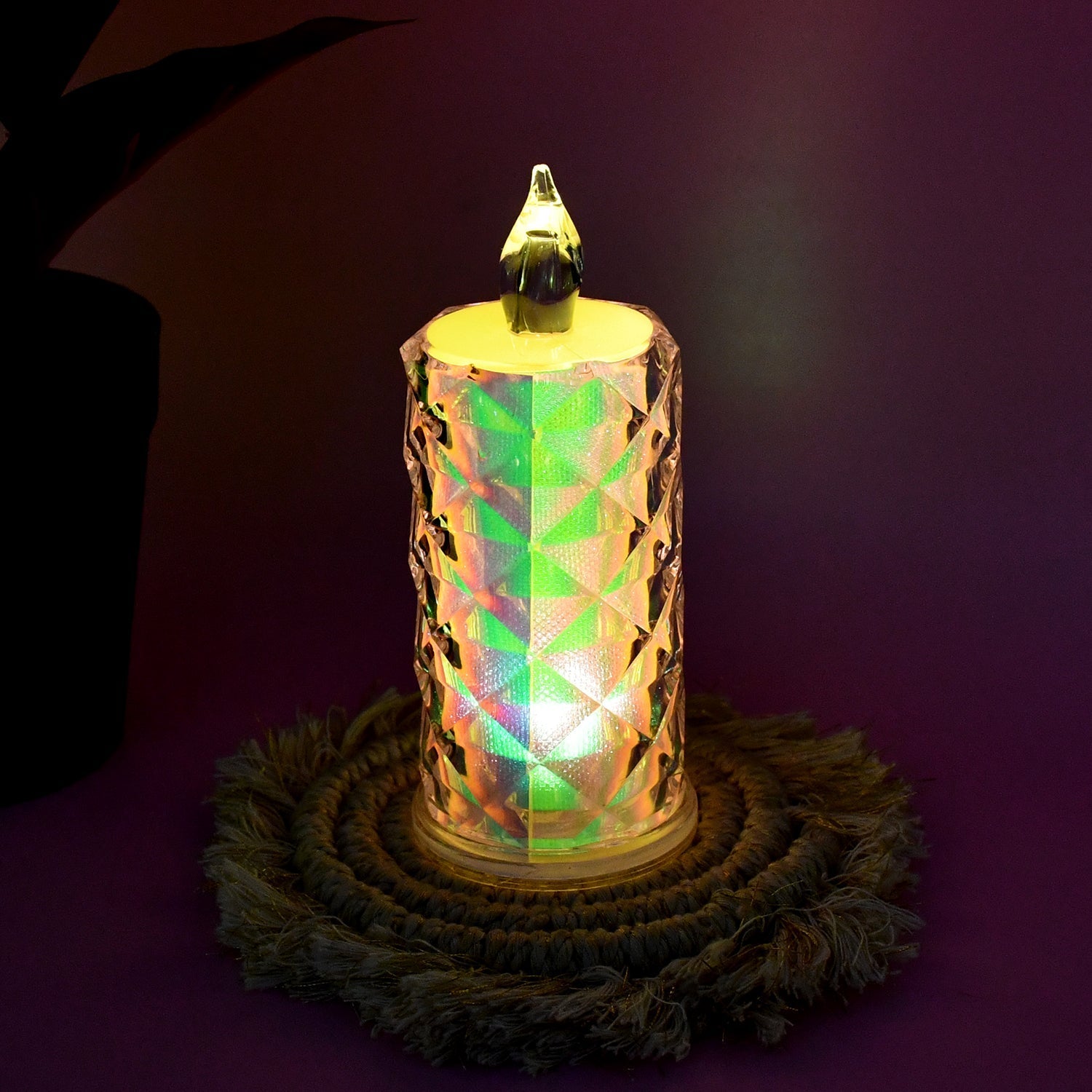 Battery-powered flameless LED candles arranged for festive ambiance