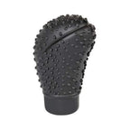 Side view of the flexible gear shift knob cover in black.