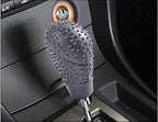 Close-up view of the flexible silicone gear shift knob cover.