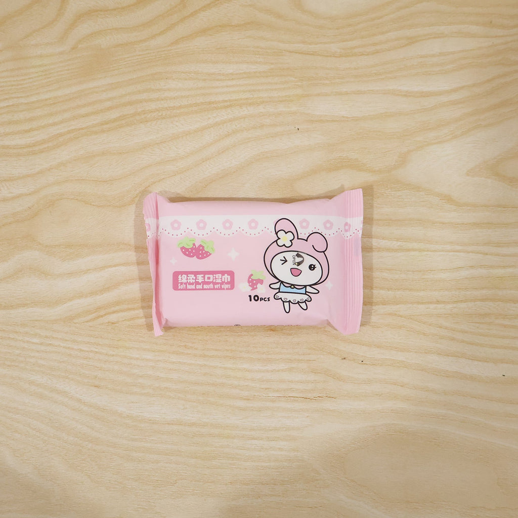 Wet wipes in use for kids' hygiene