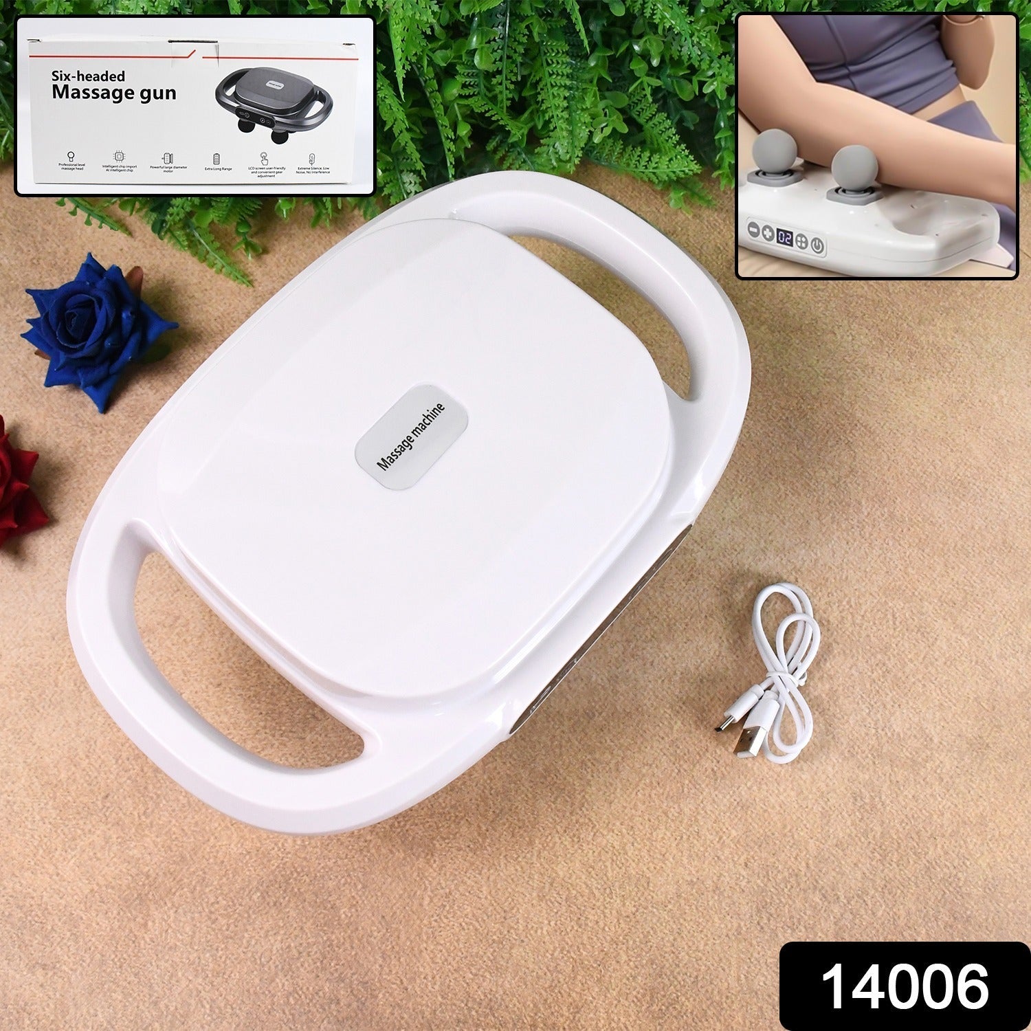 Electric deep tissue massage gun with ergonomic grip for back and neck pain relief