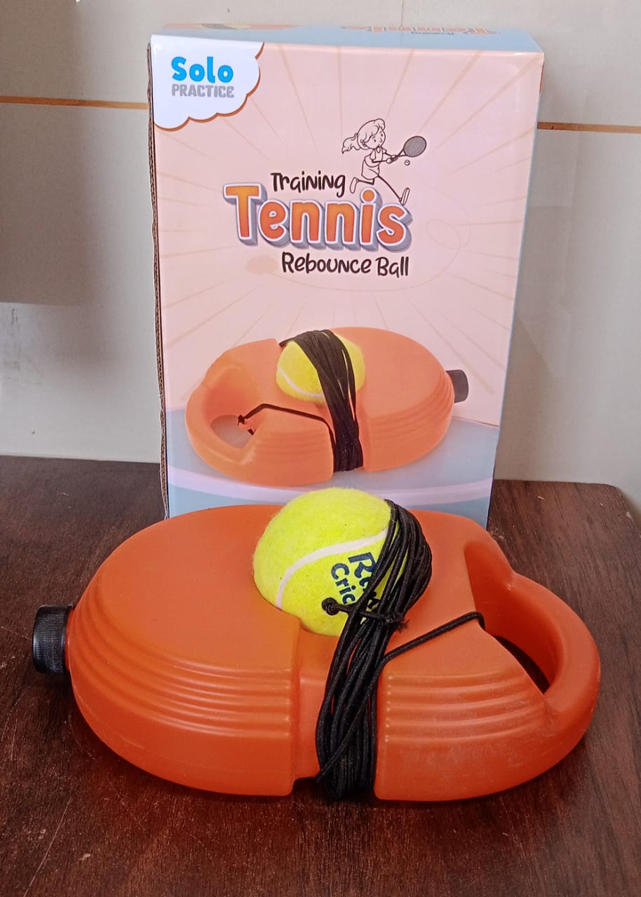 Another close-up view of the sturdy Tennis Rebound Trainer base.