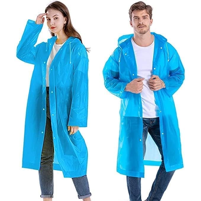 Lightweight portable EVA raincoat for adults and kids, perfect for Indian monsoons.