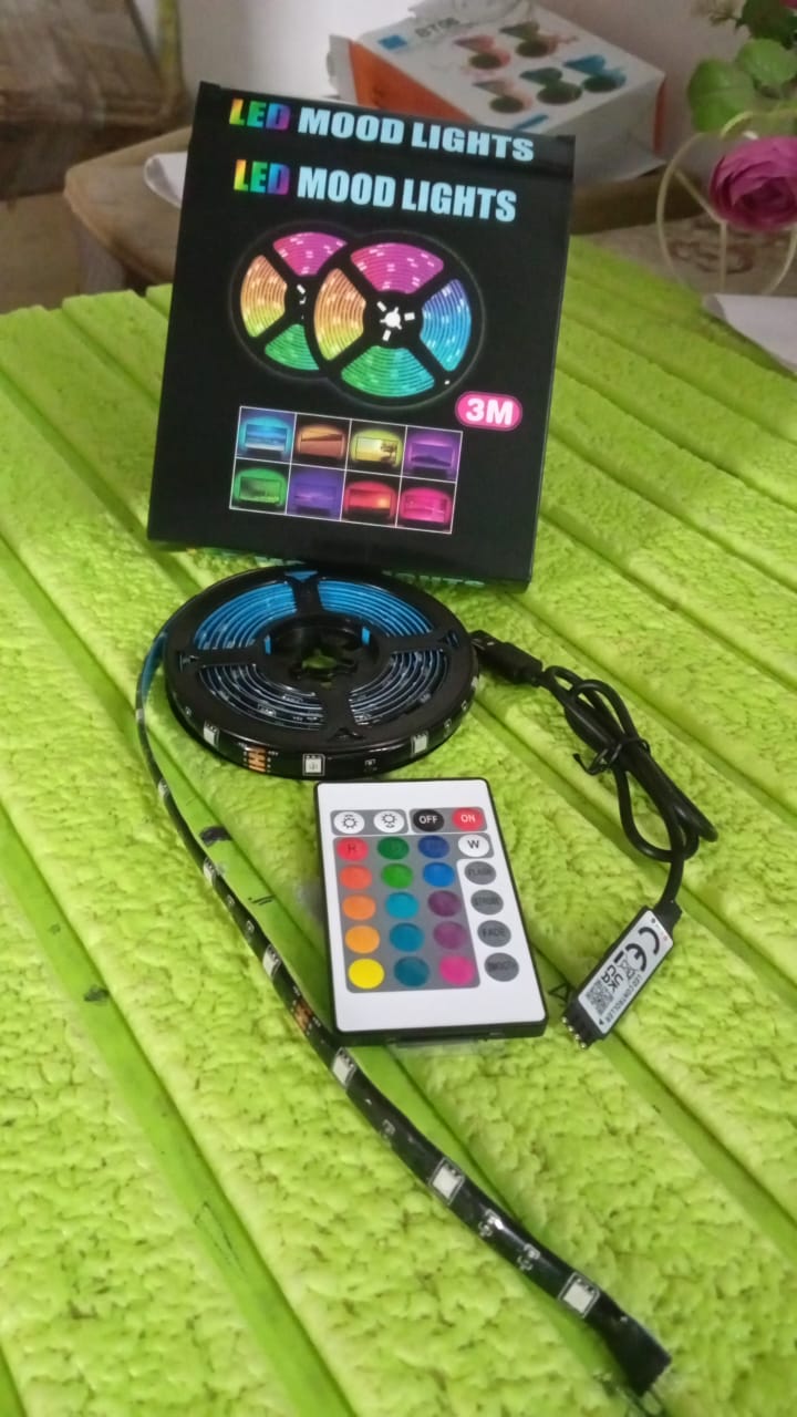 Versatile RGB LED strip lights enhancing home decor and entertainment areas.