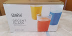 Six Ganesh 350ml polycarbonate drinking glasses, perfectly aligned for display.