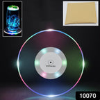 LED cocktail coaster showcasing a spectrum of glowing colors.