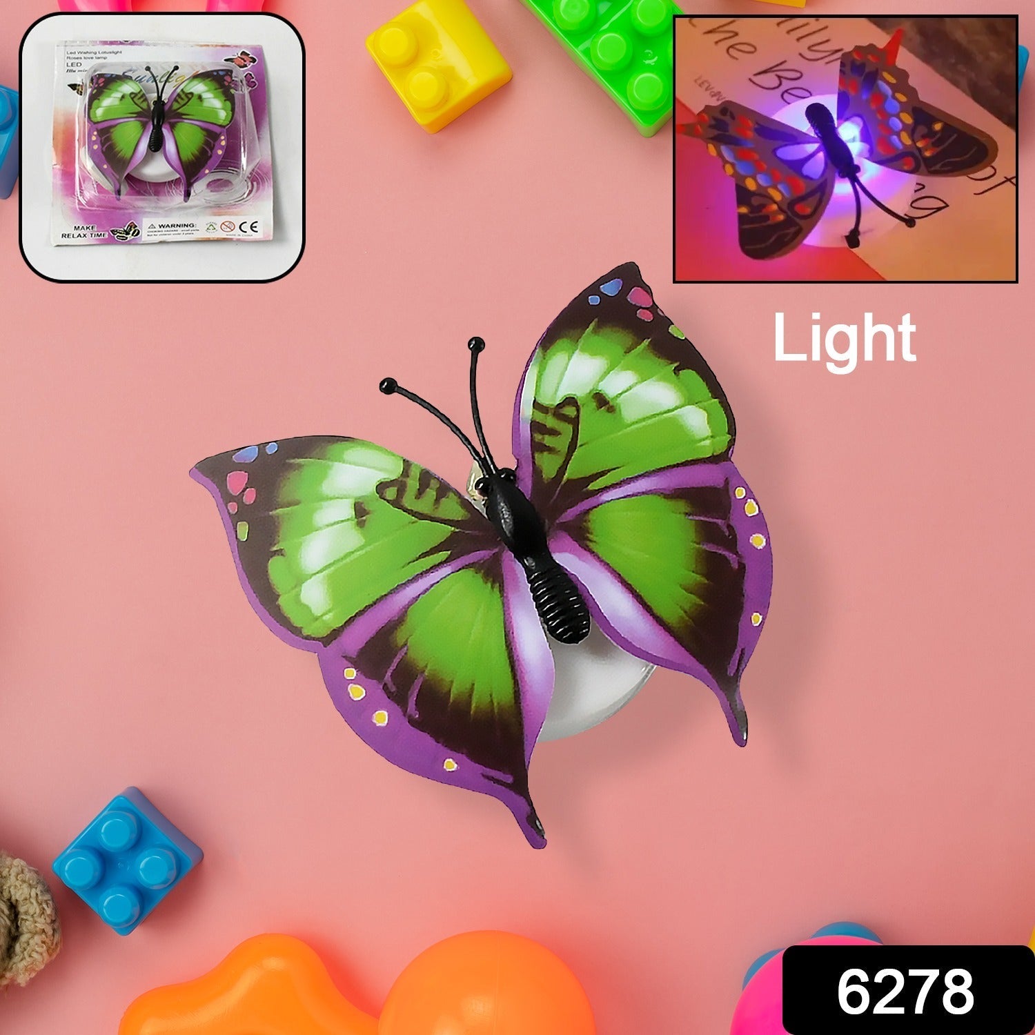 Close-up showing intricate butterfly detail on 3D LED night lamp