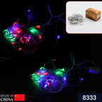 Close-up of flexible 8M LED string lights, perfect for festive home decor.