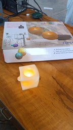 Set of twelve square shape LED flameless tealight candles for ambient lighting