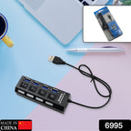 Side view of the high-speed USB 2.0 hub, showcasing its compact design.