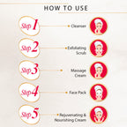 Sachet packaging showing contents of the 5-step Herbal Facial Kit