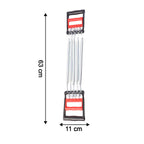 Product dimensions of 5-spring adjustable chest expander displayed