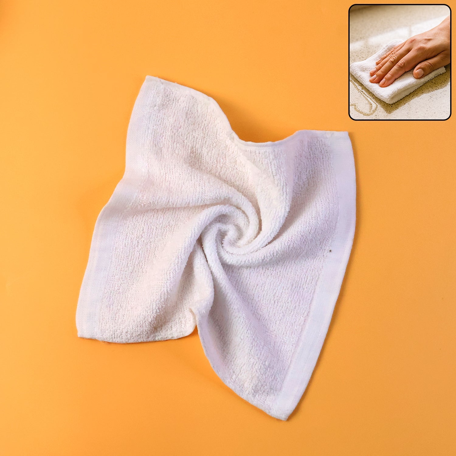 Heavy-duty microfiber cleaning cloth folded neatly on white background