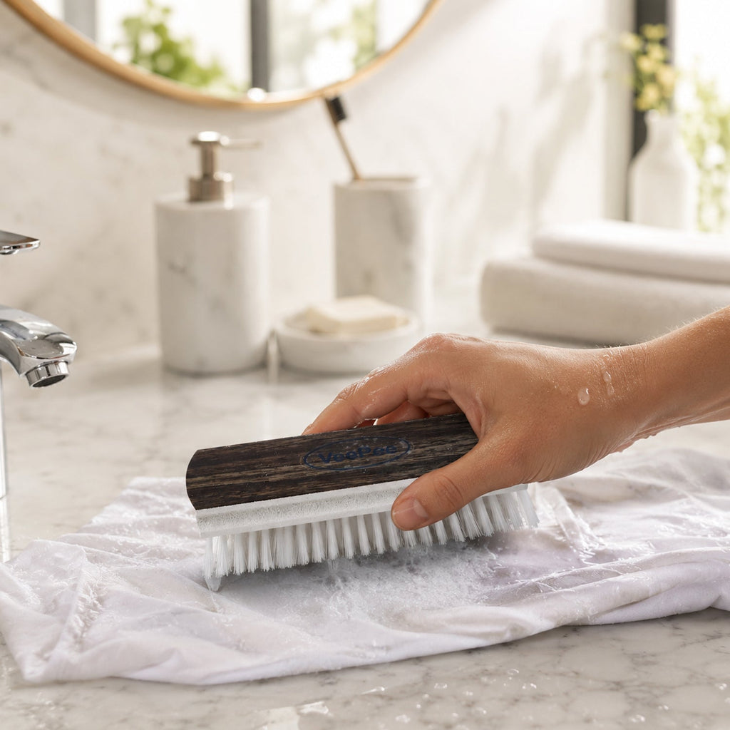 Cloth Wash Brush in Use for Fabric Cleaning