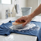 Printed top surface of VeePee cloth washing brush with stylish design